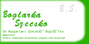 boglarka szecsko business card